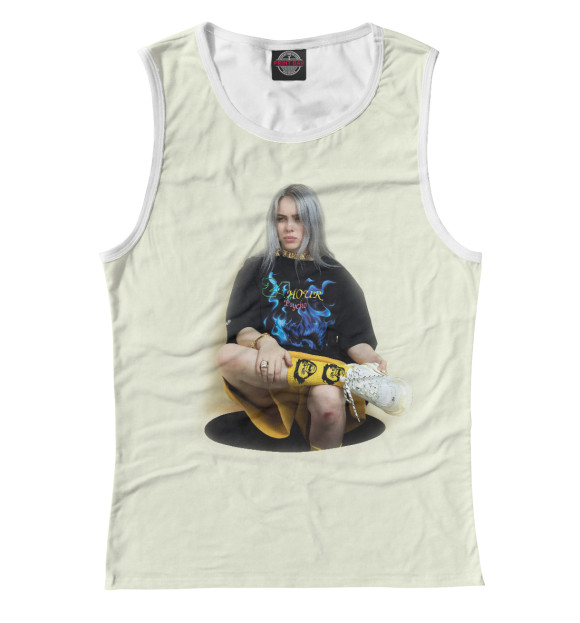 Майка для девочки с изображением Billie Eilish цвета Белый