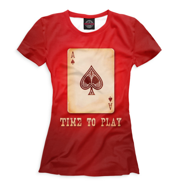 Женская футболка с изображением Покер цвета Белый