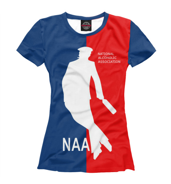 Женская футболка с изображением NAA цвета Белый
