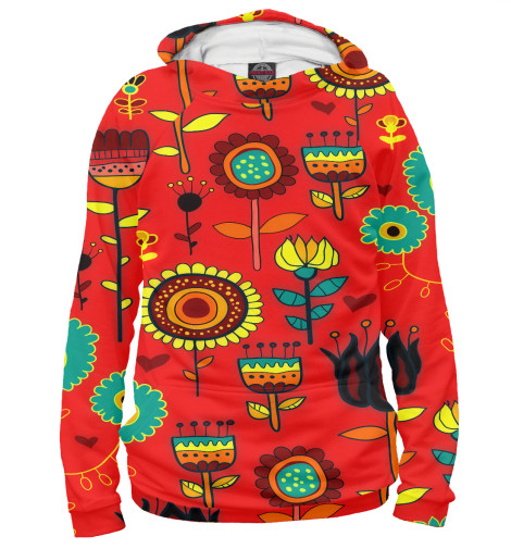 

Худи Print Bar, Белый, Цветочки