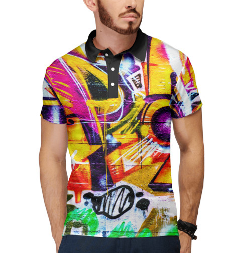 

Поло Print Bar, Белый, Уличный стиль