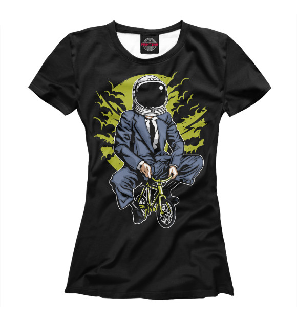 Женская футболка с изображением Moon Bike цвета Белый