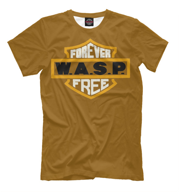 Мужская футболка с изображением W.A.S.P. band цвета Светло-коричневый