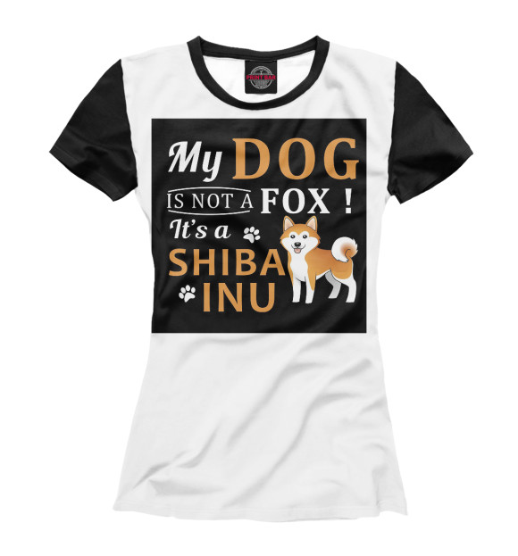 Женская футболка с изображением shiba inu цвета Белый
