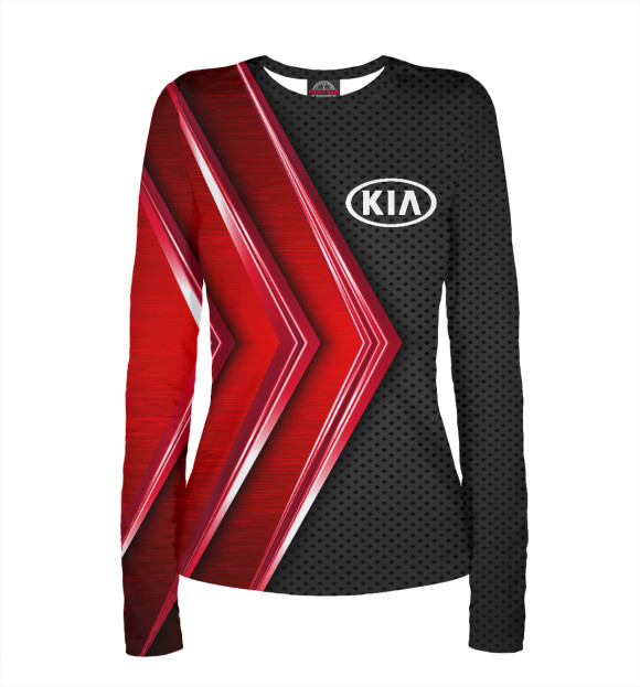 Женский лонгслив с изображением KIA цвета Белый