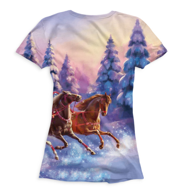 Женская футболка с изображением Новый Год цвета Белый