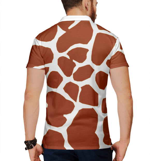 Мужское поло с притом Жираф цвета Белый Мужское поло с изображением Жираф цвета Белый