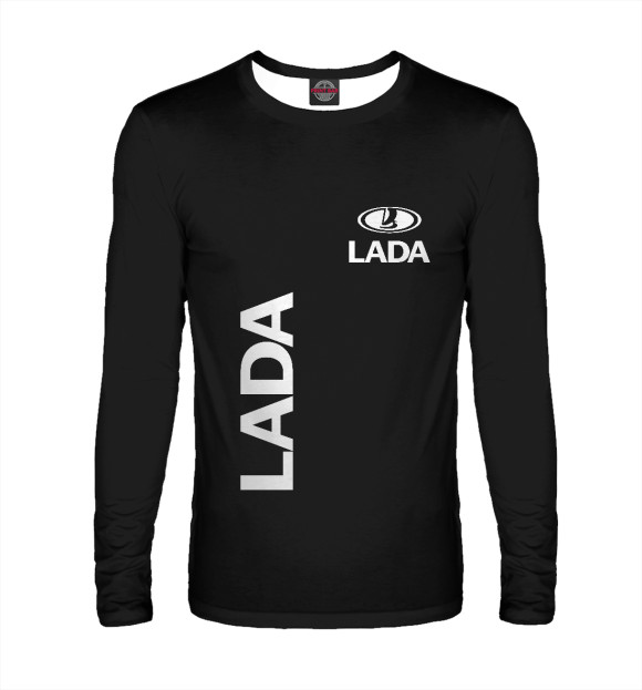 Мужской лонгслив с изображением Lada цвета Белый