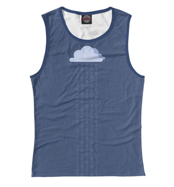 Женская майка с изображением Цифровой дождь цвета Белый