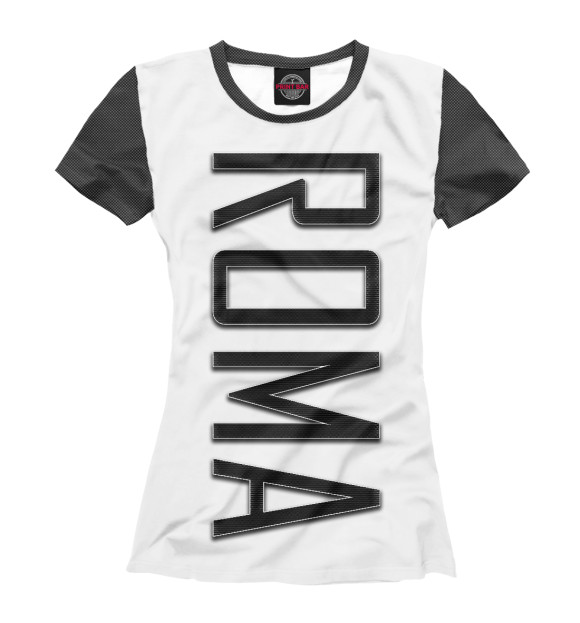 Женская футболка с изображением Roma-carbon цвета Белый
