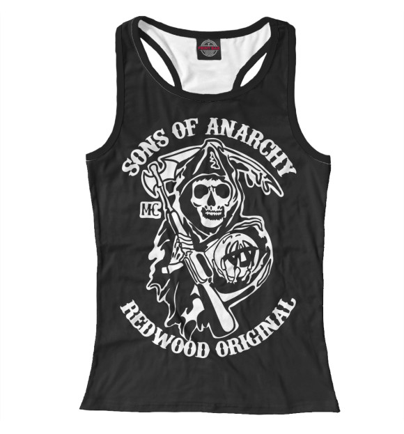 Женская майка-борцовка с изображением Анархия цвета Белый