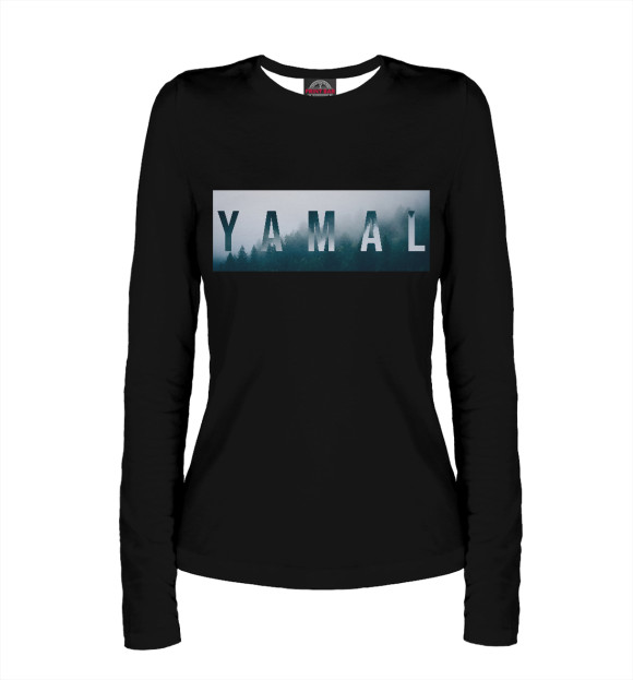 Женский лонгслив с изображением YAMAL цвета Белый