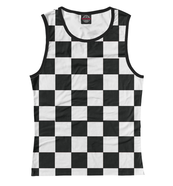 Женская майка с изображением Доска шахматная цвета Белый