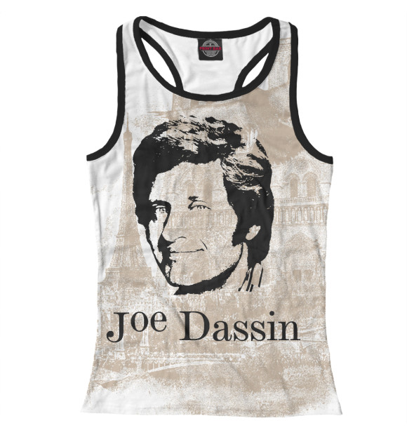 Женская майка-борцовка с изображением Joe Dassin цвета Белый
