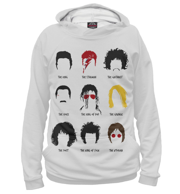 Женское худи с изображением Rock Legends цвета Белый