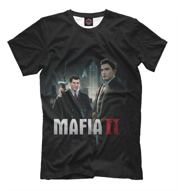 Мужская футболка с изображением Mafia II цвета Черный