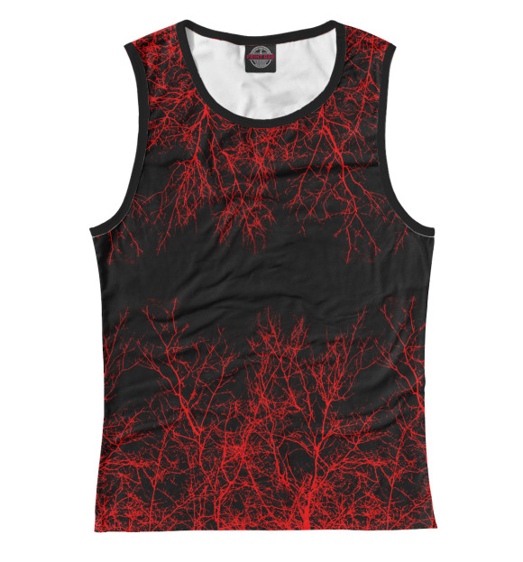 Майка для девочки с изображением Красные деревья цвета Белый