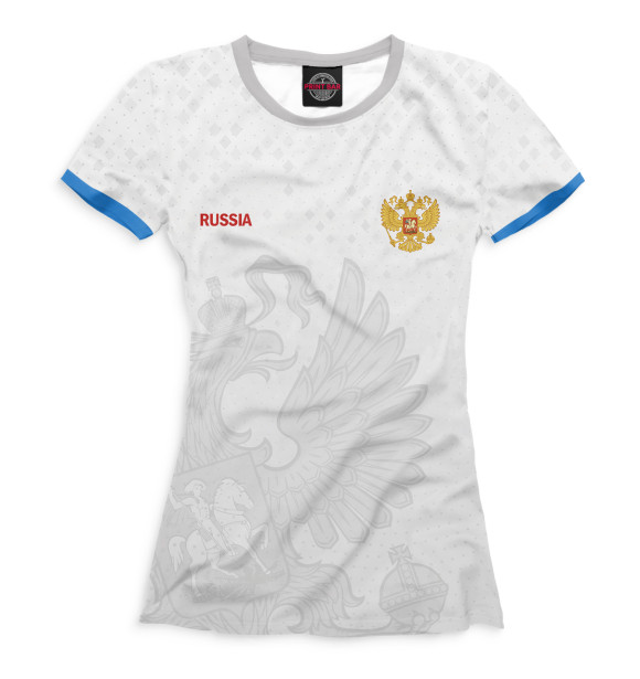 Футболка для девочек с изображением Сборная России цвета Белый