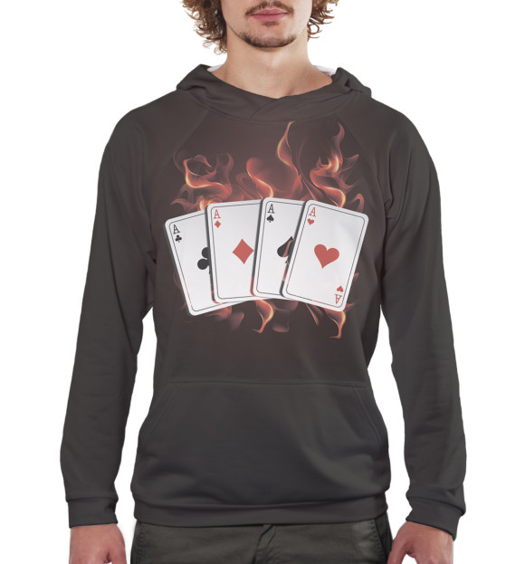 Мужское худи с изображением Тузы цвета Белый