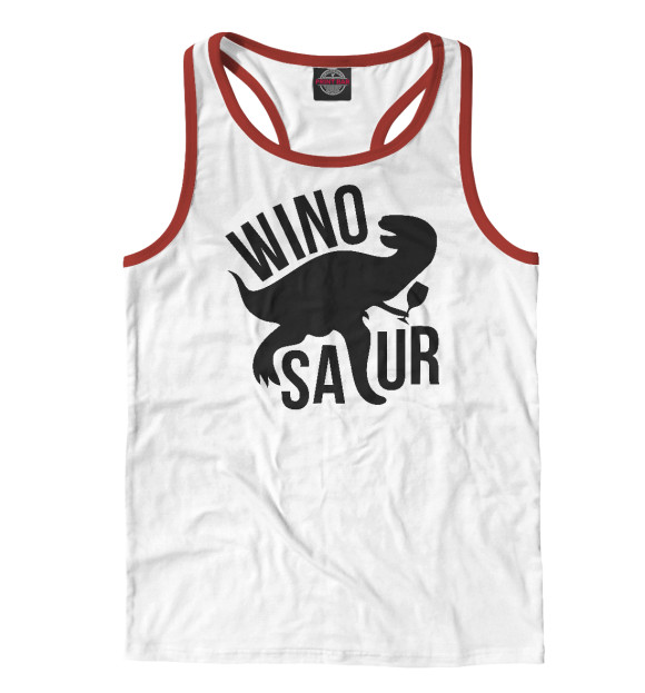 Мужская майка-борцовка с изображением Winosaur цвета Белый