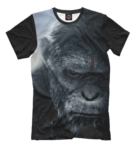 Мужская футболка с изображением Планета обезьян: Революция цвета Черный