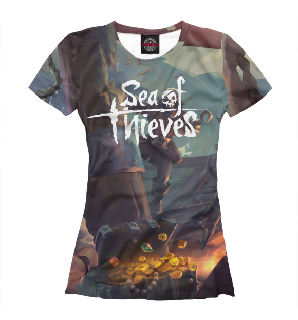 Женская футболка с изображением Sea of Thieves цвета Белый