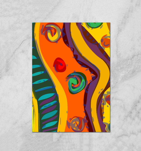 Плакат с изображением African orange цвета Белый