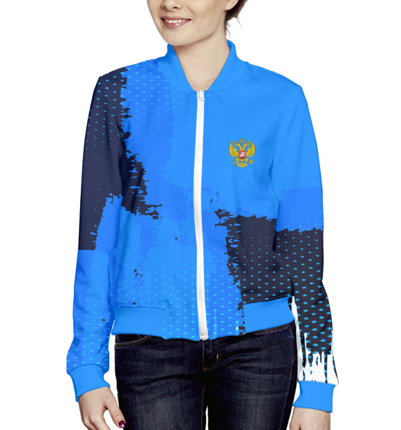 Женский бомбер с изображением Russia Sport Uniform цвета Белый