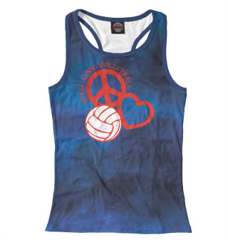 Женская майка-борцовка Peace-Love-Volleyball