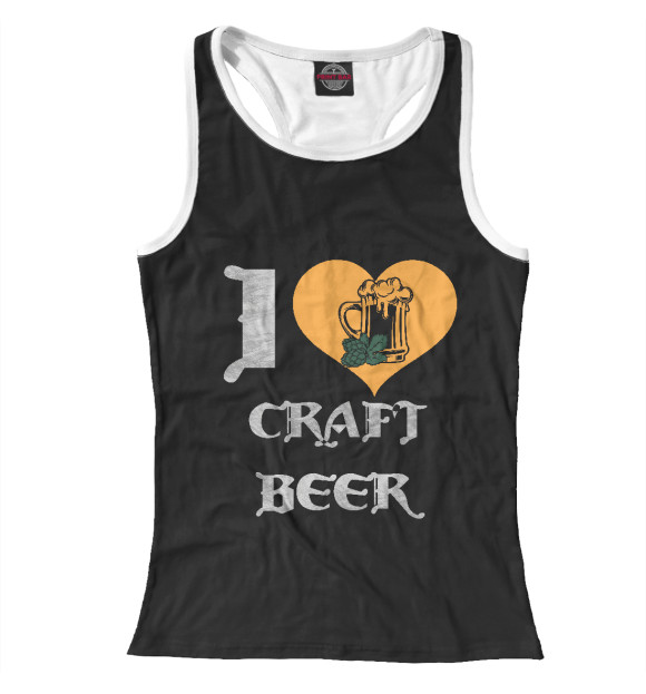 Женская майка-борцовка с изображением Крафтовое пиво цвета Белый