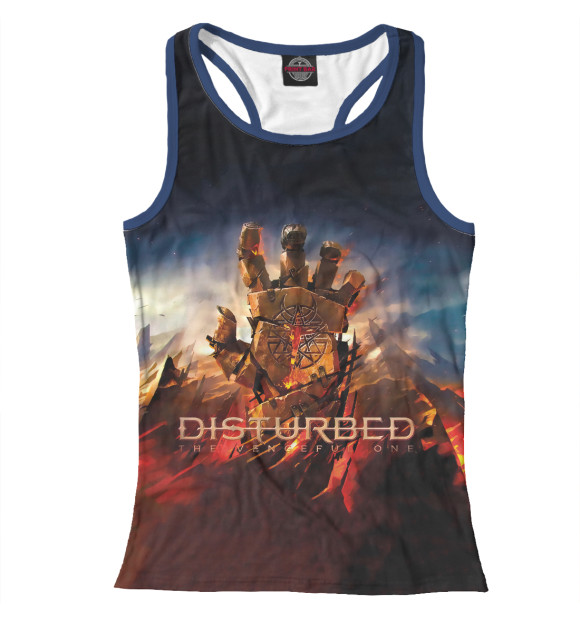 Женская майка-борцовка с изображением Disturbed альбом цвета Белый