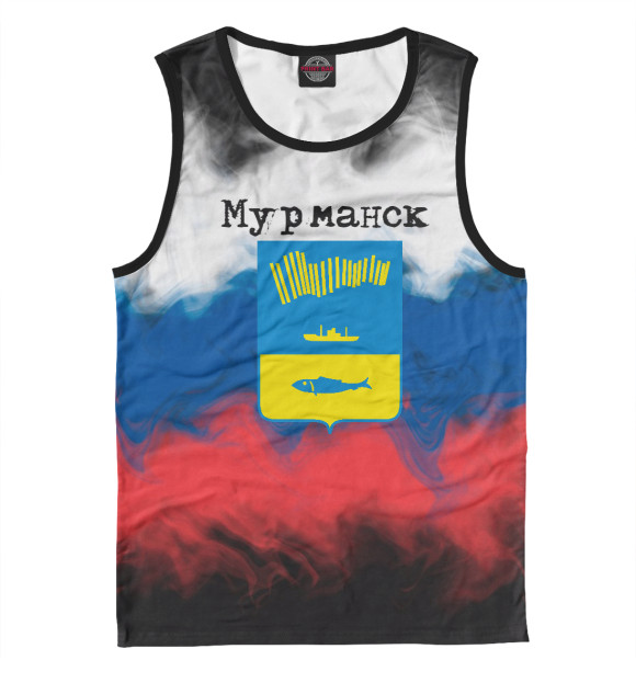 Мужская майка с изображением Мурманск цвета Белый