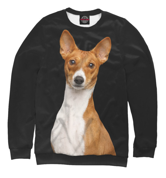 Свитшот для девочек с изображением Басенджи цвета Белый