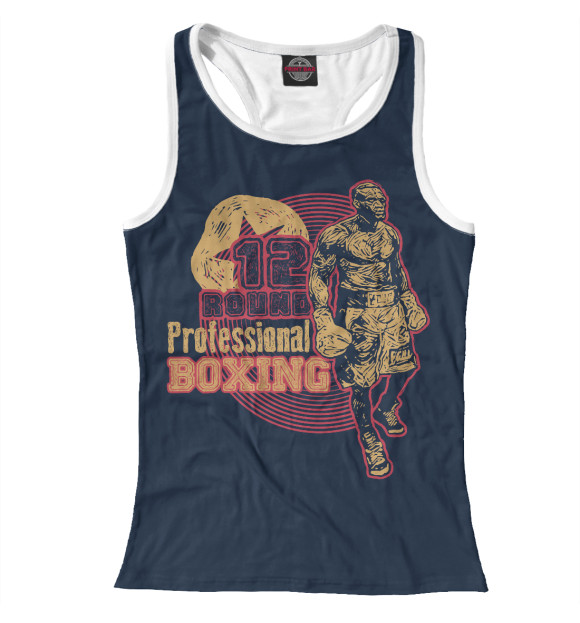 Женская майка-борцовка с изображением Профессиональный Бокс цвета Белый