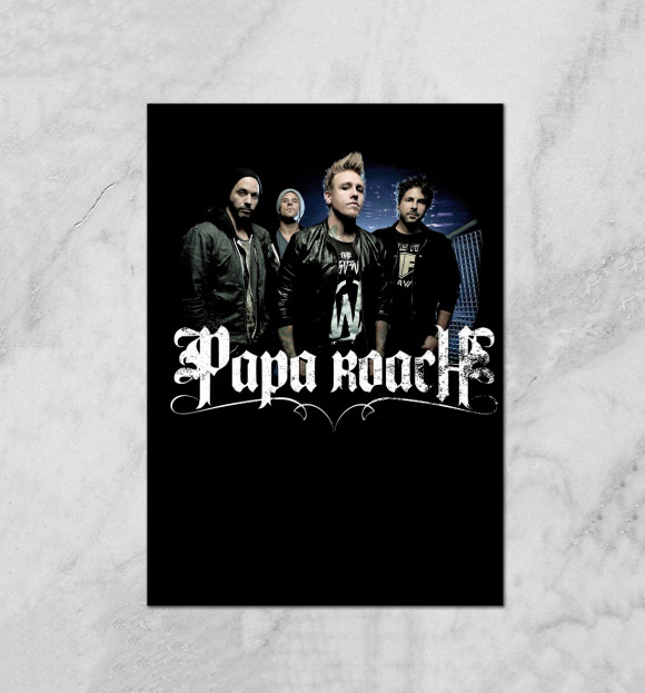 Плакат с притом Papa Roach цвета Белый Плакат с изображением Papa Roach цвета Белый