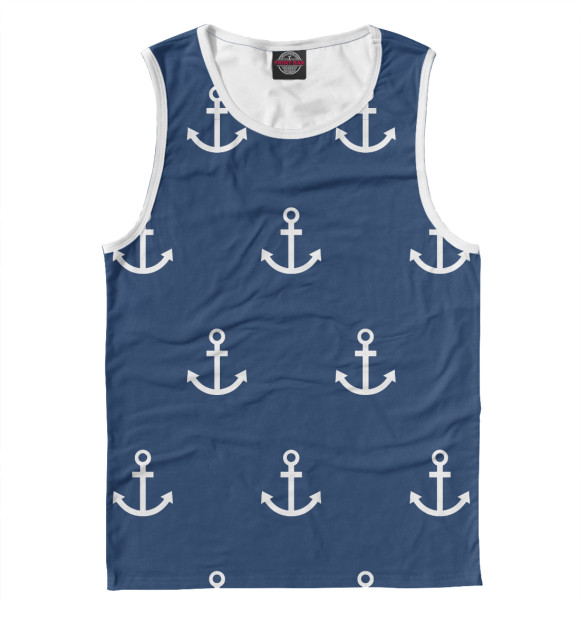 Мужская майка с изображением Якоря цвета Белый