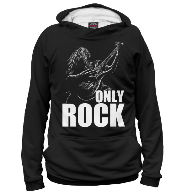 Женское худи с изображением Only Rock цвета Белый