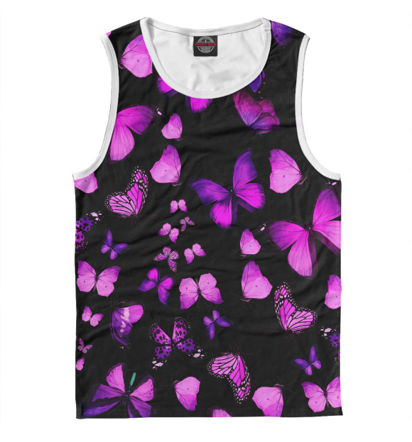 Майка для мальчика с притом Модные бабочки цвета Белый Майка для мальчика с изображением Модные бабочки цвета Белый