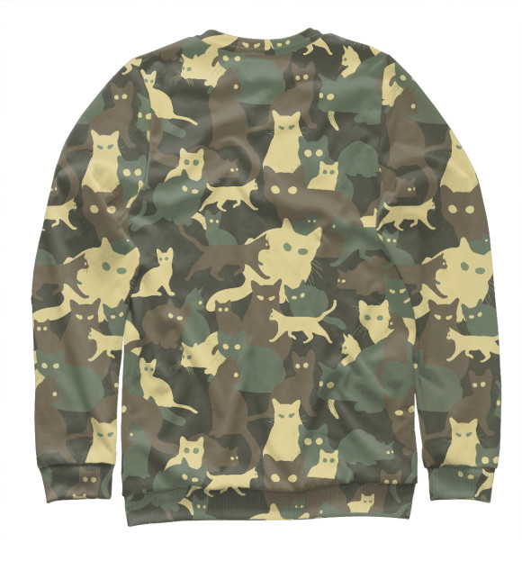 Свитшот для мальчиков с изображением Кошачий камуфляж цвета Белый