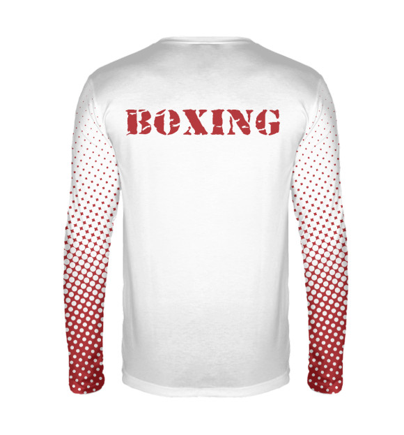 Мужской лонгслив с изображением Boxing club цвета Белый
