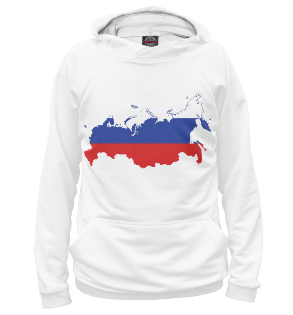 Женское худи с изображением Россия цвета Белый