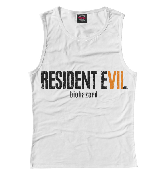 Майка для девочки с притом RESIDENT EVIL цвета Белый Майка для девочки с изображением RESIDENT EVIL цвета Белый