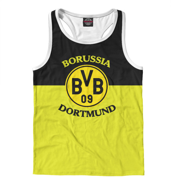 Мужская майка-борцовка с изображением Боруссия Дортмунд цвета Белый