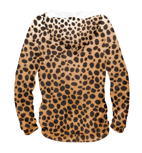 Женское худи с изображением Красавчик леопард цвета Белый