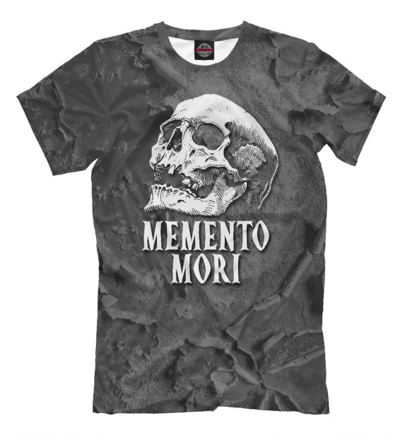 Футболка для мальчиков с изображением Memento mori цвета Серый