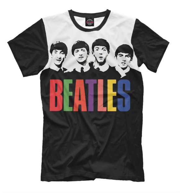 Футболка для мальчиков с изображением The Beatles цвета Черный