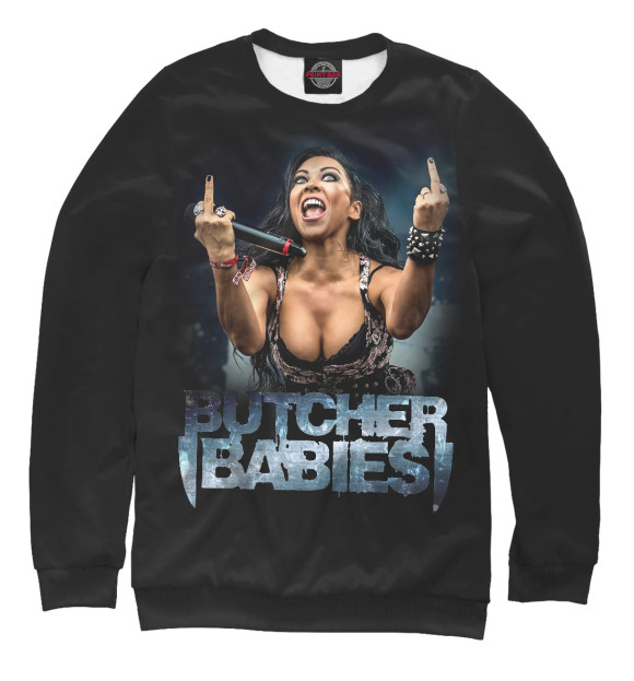 Свитшот для девочек с изображением Butcher Babies цвета Белый