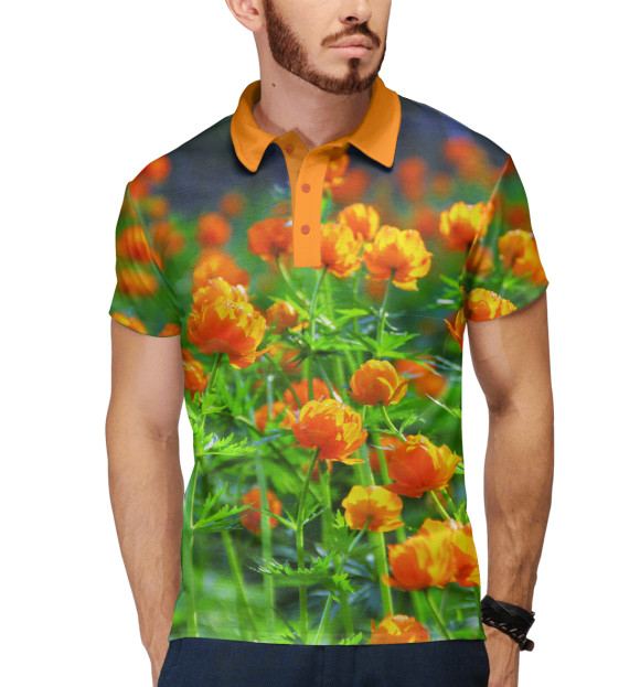 Мужское поло с притом Летнее настроение цвета Белый Мужское поло с изображением Летнее настроение цвета Белый