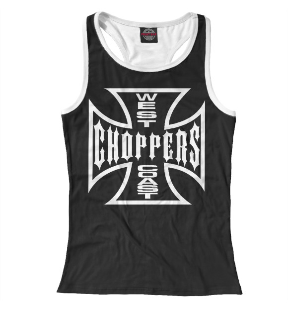 Женская майка-борцовка с изображением West coast choppers цвета Белый