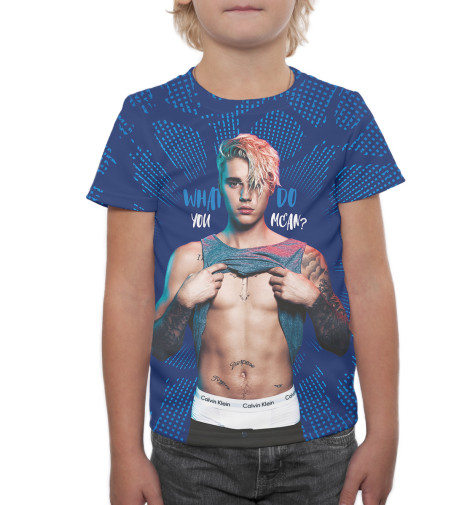 

Футболки Print Bar, Темно-синий, Джастин Бибер